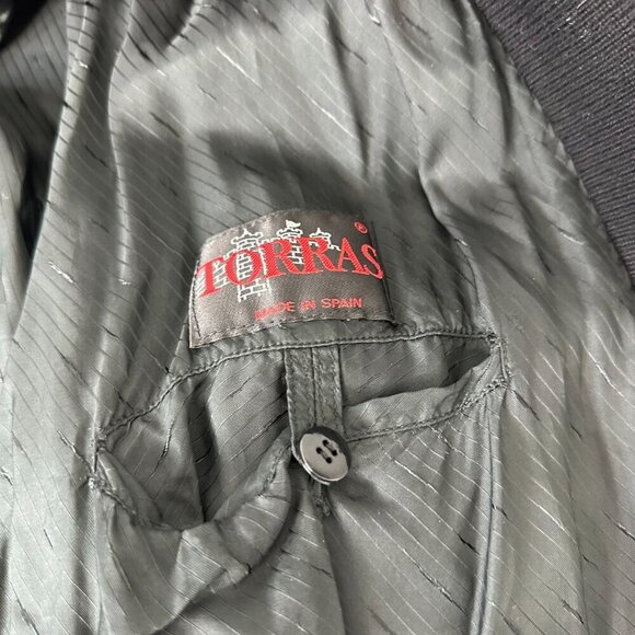 Torras Suede Leather Jacket Size 38 Black Button up Wool - Picture 6 of 16